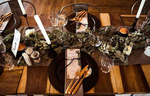 Festively decorated table